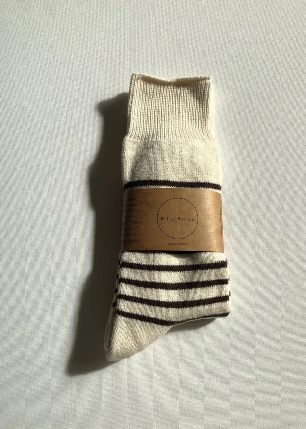 ORGANIC COTTON STRIPE HIGH SOCKS