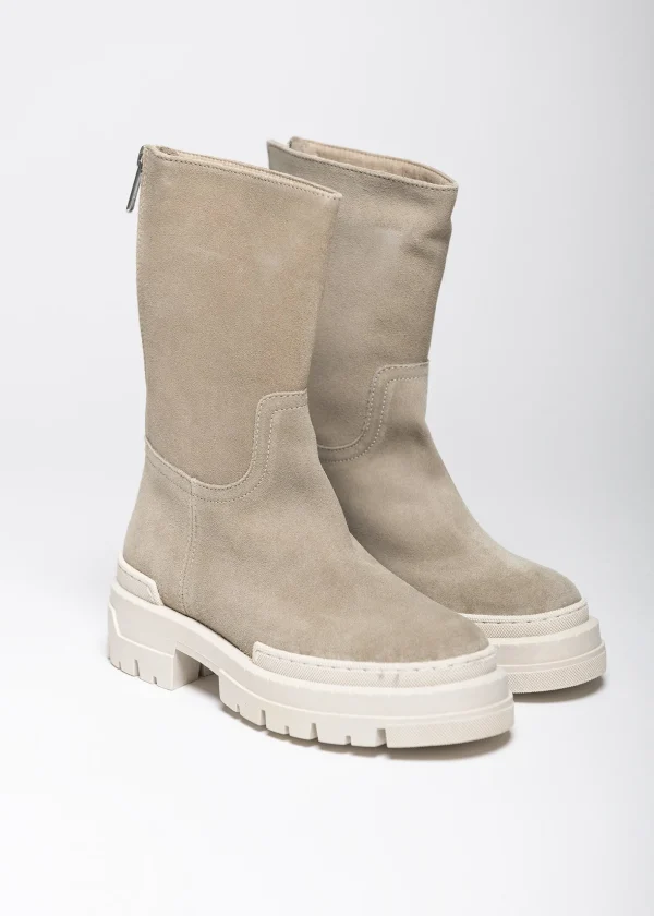 SUEDE BOOT WITH ZIPPER