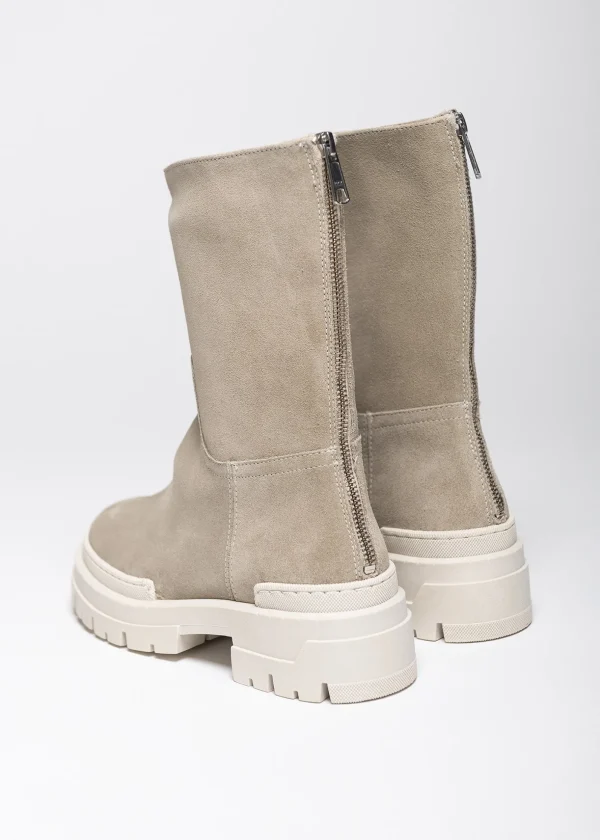 SUEDE BOOT WITH ZIPPER